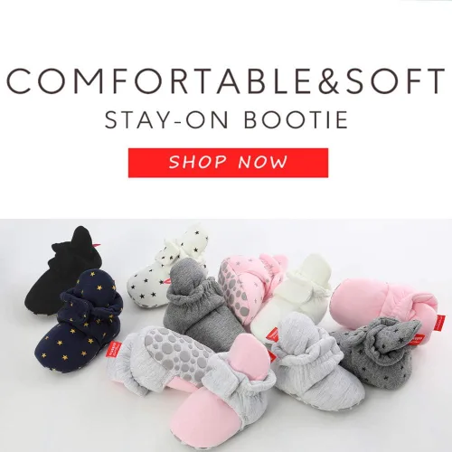 Vista 7 de HsdsBebe Unisex Newborn Baby Cotton Booties Non-Slip Sole for Toddler Boys Girls Infant Winter Warm Fleece Cozy Socks Shoes