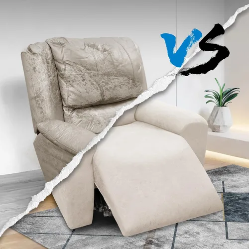 Vista 23 de Fundas para Sillón de 2 Piezas con Cojín en T, Fundas de Aspecto de Cuero para Sofá, Fundas para Sillas, Protector de Muebles Elástico, Funda