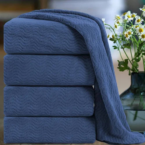 Vista 17 de Smuge Juego de toallas de baño texturizadas ultrasuaves de 8 piezas para baño, ducha, piscina, cocina, secado rápido, ligeras y altamente