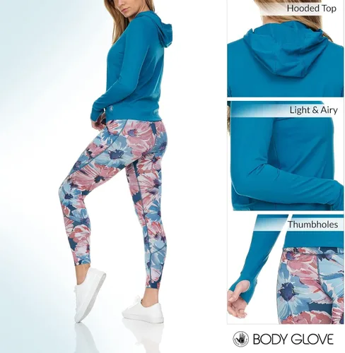 Vista 2 de Sudaderas con capucha activas para mujer, transpirable, ultra suave, mangas largas con agujeros para los pulgares, sudadera con capucha para correr