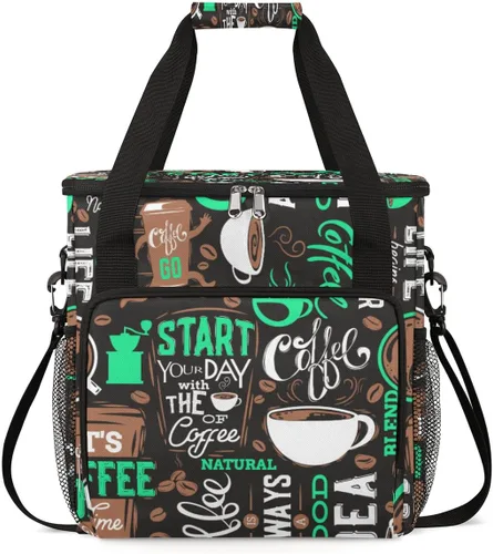 Vista 13 de Bolsa para cafetera compatible con K-Mini o K-Mini Plus Coffee Cup Pattern1 Coffees Machine Travel Storage Tote Bag Compatible Portable Single