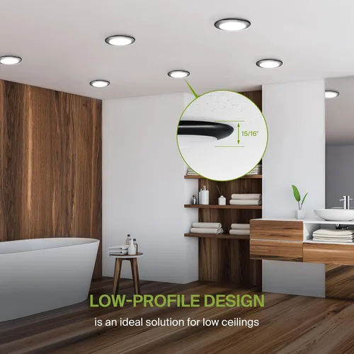 Vista 4 de ASD 1 paquete de luces LED de disco de 6 pulgadas, 15W 5CCT 2700K-5000K 1245LM CRI90+, luminaria de techo regulable de montaje empotrado, luces