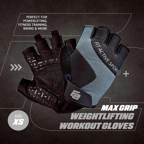Vista 2 de Fit Active Sports Max Grip - Guantes de entrenamiento para levantamiento de pesas para levantamiento de pesas, ciclismo, entrenamiento de fitness