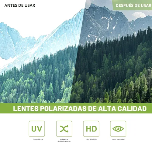 Vista 6 de Paquete de 3 lentes de sol deportivos polarizados para hombres, gafas de sol masculinas envolventes con protección UV para ciclismo, pesca