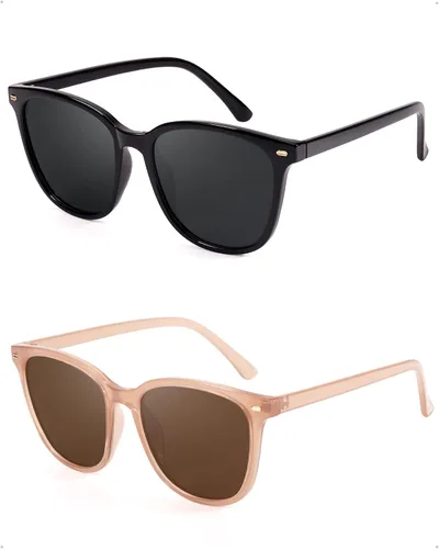 Vista 11 de FIMILU Paquete de 2 lentes de sol polarizados para mujer, lentes de protección UV400, montura grande, lentes de moda, elegantes