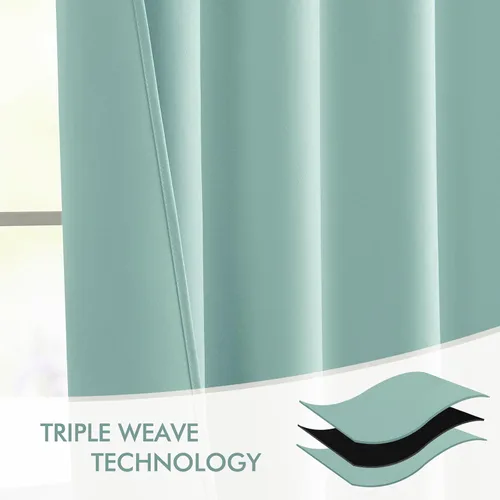 Vista 7 de MIULEE Cortinas opacas con pestaña trasera de 63 pulgadas de largo, juego de 2 paneles para sala de estar, dormitorio, privacidad, bolsillo