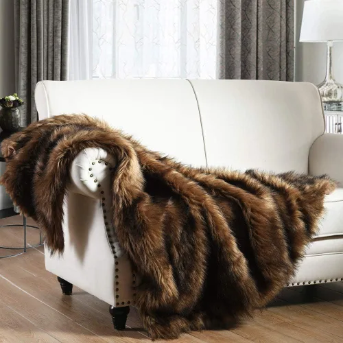 Vista 22 de Manta de felpa de piel sintética de lujo con patrón azteca, súper cálida, esponjosa, elegante, mullida manta decorativa para sofá, sillón, sofá