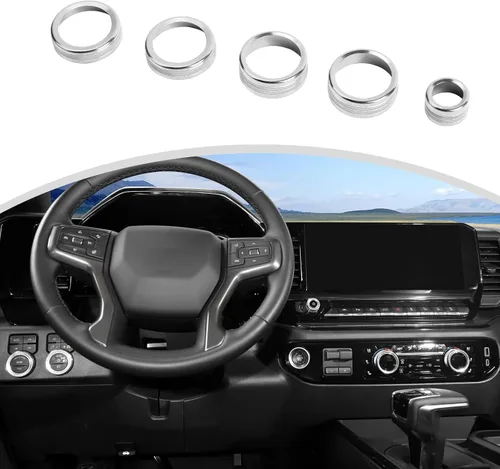 Vista 11 de CheroCar Kit de moldura de perilla de control para Chevy Silverado GMC Sierra1500 LT y superiores 2022-2025, para 2024-2025 2500HD/3500HD LT