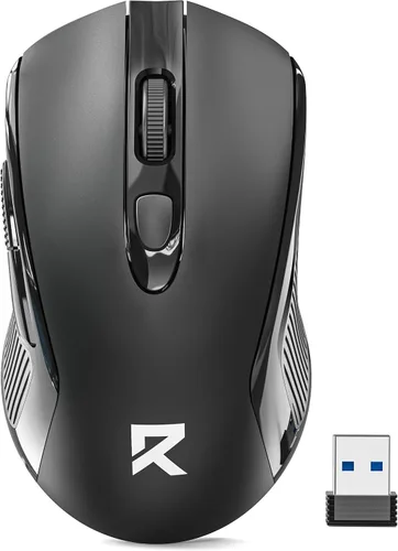 Vista 10 de Redragon - Ratón inalámbrico para laptop, mouse óptico de 2.4G para computadora de 5 niveles 4000DPI, ratones USB inalámbricos para oficina, 6 2.4