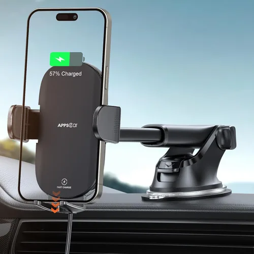 Vista 8 de APPS2Car Soporte de teléfono con ventosa, soporte universal para teléfono para parabrisas de automóvil, salpicadero, ventana, soporte para teléfono