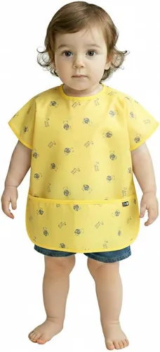 Vista 34 de Plie Short Sleeve Waterproof Bib for Toddlers – Easy Clean Feeding Apron for Mealtime, Daycare, Self-Feeding, Lightweight