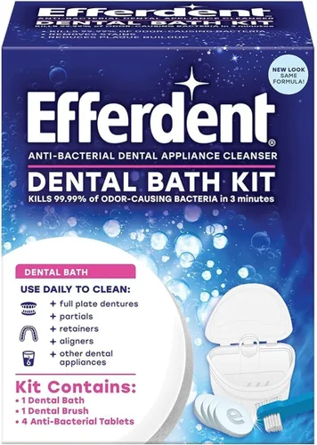 Vista 4 de Efferdent Tabletas limpiadoras y retenedoras dentales y baño dental, 4 tabletas (paquete de 2)