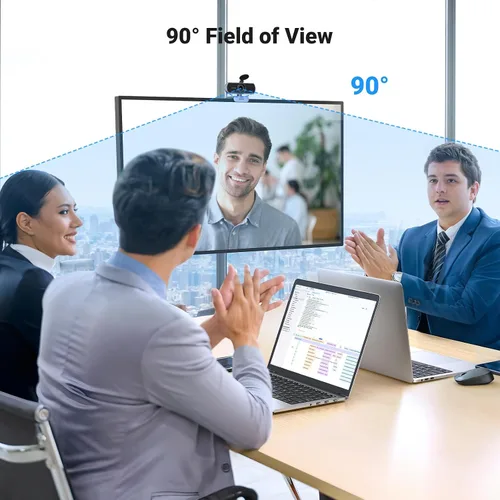 Vista 7 de UGREEN Cámara web Full HD 1080P con micrófono, 2 micrófonos con cancelación de ruido, 85° Fov y enfoque fijo, Plug and Play, corrección automática