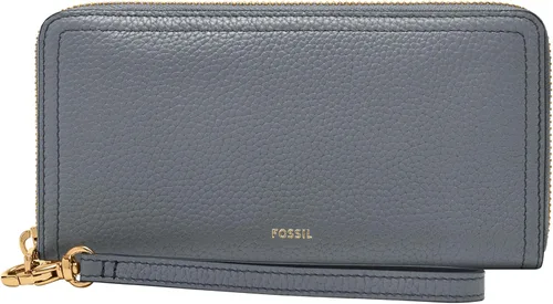 Vista 14 de Fossil Logan RFID - Cartera de piel con cierre de cremallera para mujer con correa de muñeca Negro