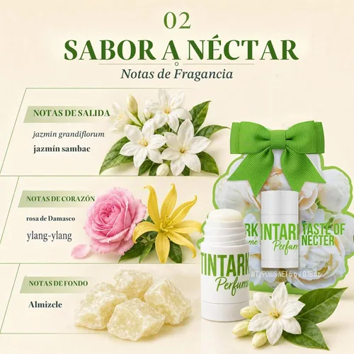 Vista 2 de Tintark Taste of Nectar - Bálsamo de perfume sólido para mujer, 0.18 oz
