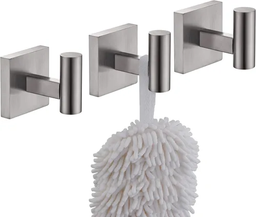 Vista 18 de KOKOSIRI Ganchos para batas de baño, ganchos para toallas, ganchos montados en la pared, accesorios de baño, paquete de 2 unidades, color negro