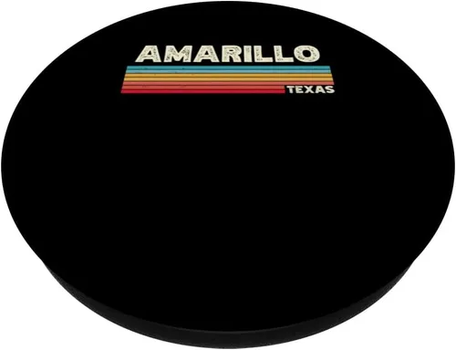 Vista 2 de Native Amarillo Texas TX retro vintage stripes state 70s PopSockets Swappable PopGrip