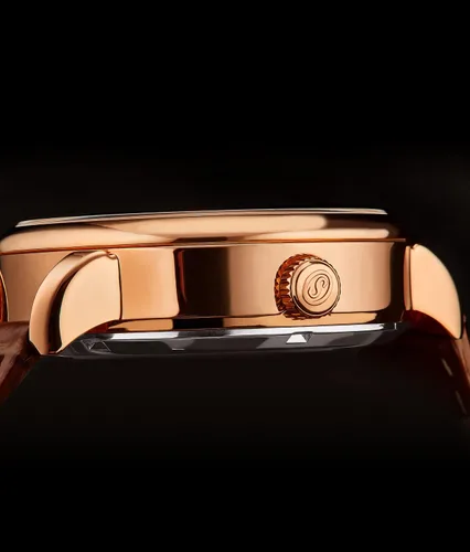 Vista 5 de Stuhrling - Reloj de esqueleto automático para hombre, esfera analógica, doble hora, indicador AMPM Sun Moon