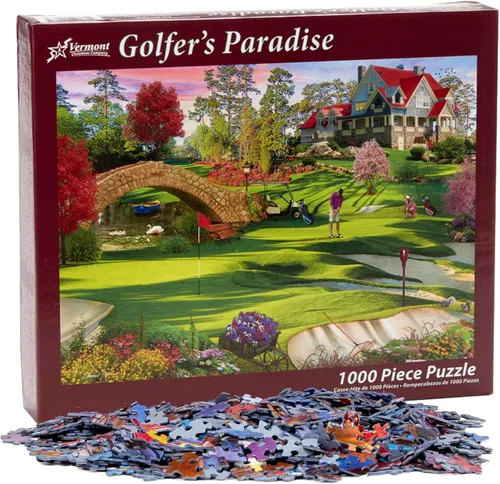 Vista 4 de Vermont Christmas Company Rompecabezas de 1000 piezas del paraíso del golfista