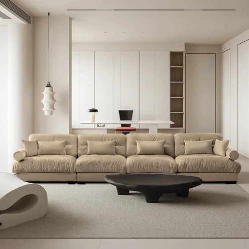 Vista 69 de Reposapiés Otomano Tapizado de Terciopelo con Cojín para Sofá Seccional Sofá 300 libras para Sala de Estar (Beige)