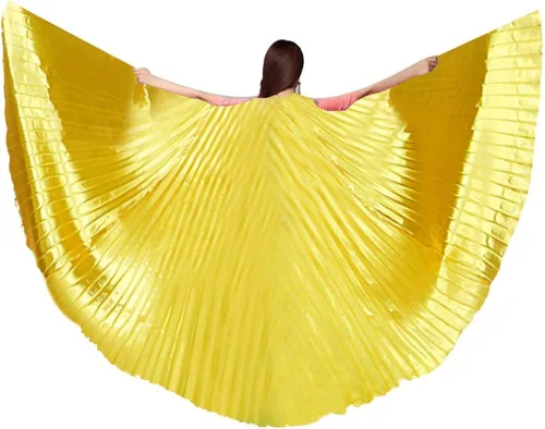 Vista 2 de iMucci Ala de danza del vientre de 14 colores con varillas alas de ángel Isis de 360 grados con varillas telescópicas portátiles para adultos y niños