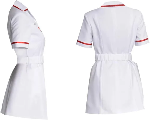 Vista 2 de GOTEDDY Twisted Joker Nurse White Uniform Dress Cosplay Costume