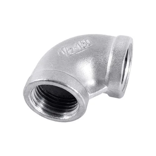 Vista 3 de Accesorio de tubería de acero inoxidable fundido 304, conector de tubería roscada NPT hembra a hembra, codo de 90 grados, clase 150 (paquete de 2)