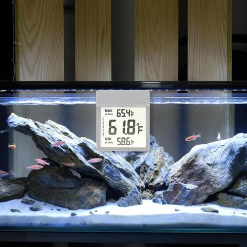 Vista 6 de DECHOUS LCD Fish Tank Thermometer with External Wire Large Screen, Dual Celsius Fahrenheit Display Water Temperature Gauge for Aquarium Fish