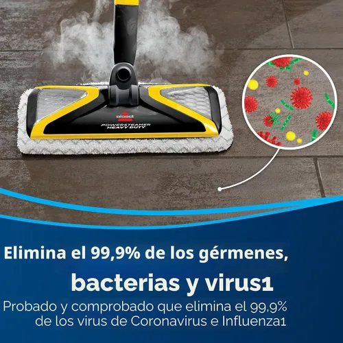 Vista 7 de BISSELL Power Steamer - Trapeador de vapor resistente 3 en 1 y SteamShot de mano para uso en interiores y exteriores: garaje, taller, automóvil