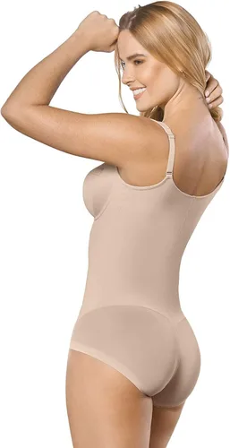Vista 2 de Leonisa Body moldeador de encaje prémium con control de abdomen y brasier para mujer, con efecto de levantamiento de glúteos