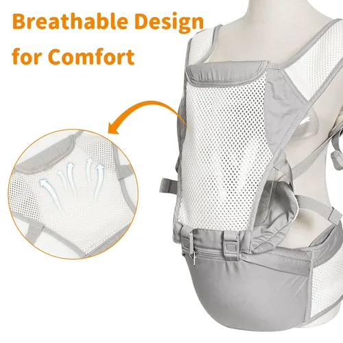 Vista 2 de Portabebés para recién nacidos a niños pequeños, diseño ergonómico ligero estructurado para portabebés con soporte de tamaño grande 3 en 1 con malla