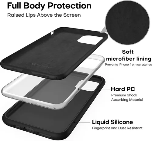 Vista 2 de CellEver Funda de silicona resistente para iPhone 11 Pro, protección militar contra caídas, protección elevada de pantalla y cámara, interior sin