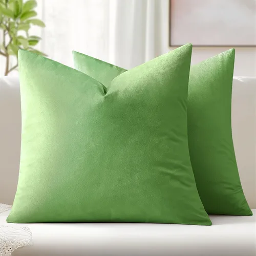 Vista 104 de MIULEE Paquete de 2 fundas de almohada de terciopelo decorativas rectangulares lumbares, fundas de cojín suaves sólidas para sofá, sofá, dormitorio