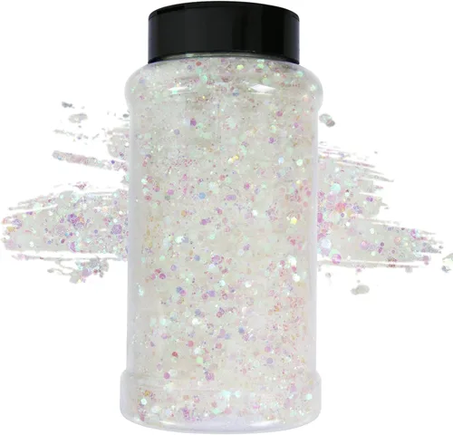 Vista 25 de TORC Purpurina holográfica negra de 4 onzas, mezcla de purpurina gruesa a granel para decoración de festivales de arte cosmético de resina