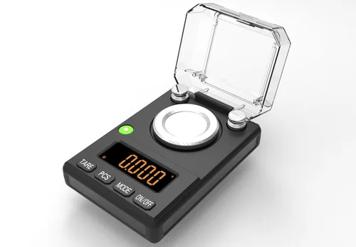 Vista 9 de Báscula de miligramos de 3.53 oz x 0.00 oz, escala de polvo MG con apagado automático seleccionable, nivel de burbuja integrado, peso de calibración