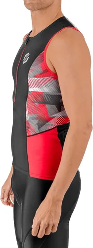 Vista 4 de Camiseta de triatlón para hombre - Tri Top Hombres Singlet - Camiseta de triatlón sin mangas para hombre - Camisetas de triatlón para hombre FRT, 2