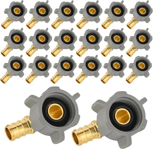 Vista 28 de EFIELD Pex - Juego de 2 accesorios de engarzado de latón para púas de latón con codo giratorio NPT de 1/2 pulgada Pex de 1/2 pulgada x 1/2 pulgadas