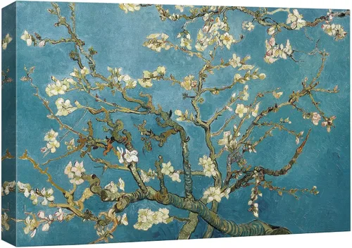 Vista 12 de Van Gogh - Lienzo con diseño giclée de olivos con cielo amarillo y sol, arte de pared de galería, estirado y enmarcado, listo para colgar, 24 x 36