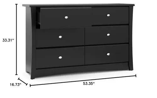 Vista 13 de Cajón de vestidor Stork Craft Crescent 6, Negro