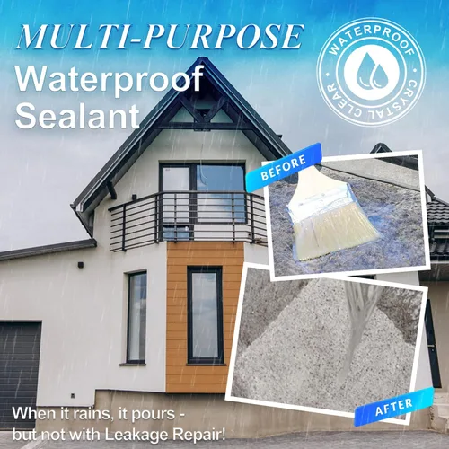Vista 2 de Sellador Impermeable Transparente 2L (70 oz), Wadities Revestimiento Impermeable a Base de Agua para Paredes Baño Techo, Reparación Invisible