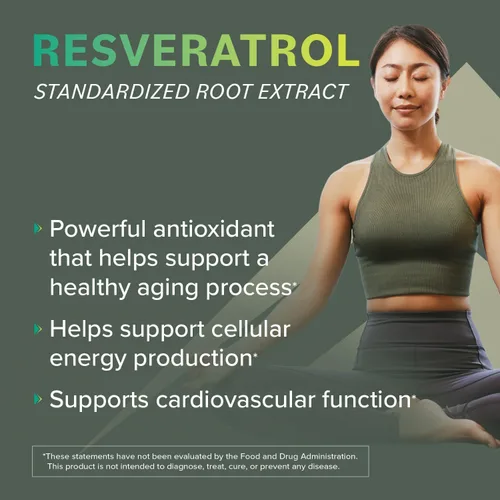 Vista 4 de Prominent Nutrition Suplemento de resveratrol, antienvejecimiento y apoyo inmunológico, suplemento de trans-resveratrol 98% puro, 500 mg, suministro