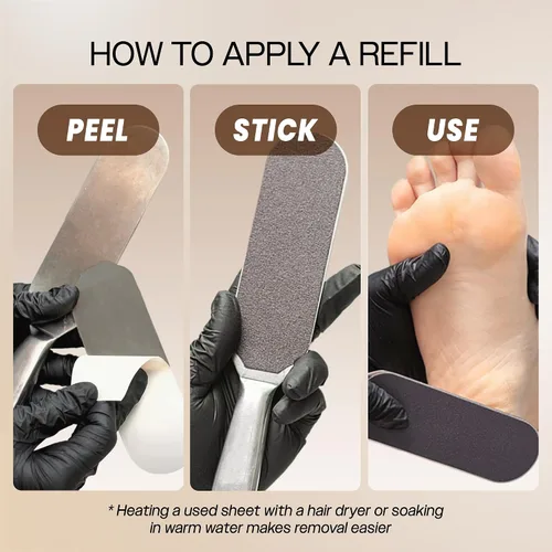 Vista 3 de PANA 40 piezas de recambio de archivo Pedi grande negro para lima de pies de acero inoxidable para lijar raspador de pies, almohadillas de recambio