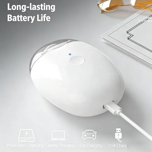 Vista 2 de Molinillo de uñas automático universal, portátil 3 en 1 con luz LED y 3 velocidades, cortador de uñas automático silencioso de 360° y recortador
