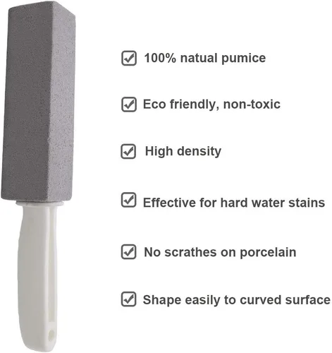 Vista 7 de Piedra pómez para limpieza de inodoros con asa, piedra de inodoro, eliminación de anillos de agua dura para inodoro, piscina, bañera, paquete de 4