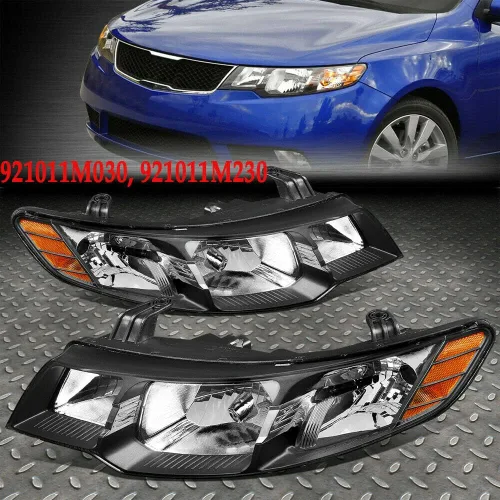 Vista 2 de Conjunto de faros delanteros halógenos compatible con Kia Forte/Forte Koup 2010 2011 2012 2013 lado del conductor y del pasajero (izquierdo+derecho)