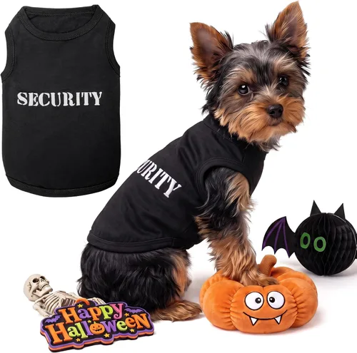 Vista 16 de Camiseta para Perro Parisian Pet - Camiseta Bordada FBI - 100% Algodón, Ropa Transpirable para Perros - Chaleco para Mascotas Sin Mangas - Camisas