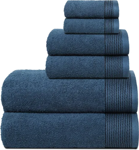 Vista 28 de Belizzi Home Juego de 3 toallas de algodón ultra suave, contiene una toalla de baño de 28 x 55 pulgadas, una toalla de mano de 16 x 24 pulgadas y un