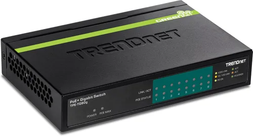 Vista 8 de TRENDnet Conmutador Gigabit PoE+ de 5 puertos, TPE-TG50g Presupuesto de energía de 31 W, capacidad de conmutación de 10 Gbps, divisor Ethernet