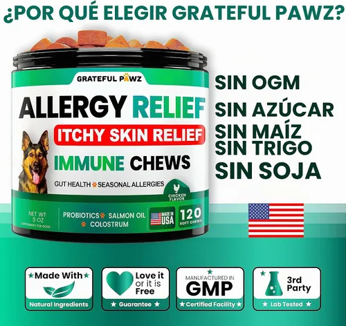 Vista 4 de Masticables para aliviar la alergia de los perros, alivio de la picazón