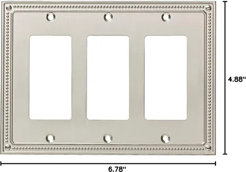 Vista 9 de Marco cobertor clásico de pared para interruptor de luz único con diseño de bolitas Franklin Brass, Plateado, W35065-SN-C